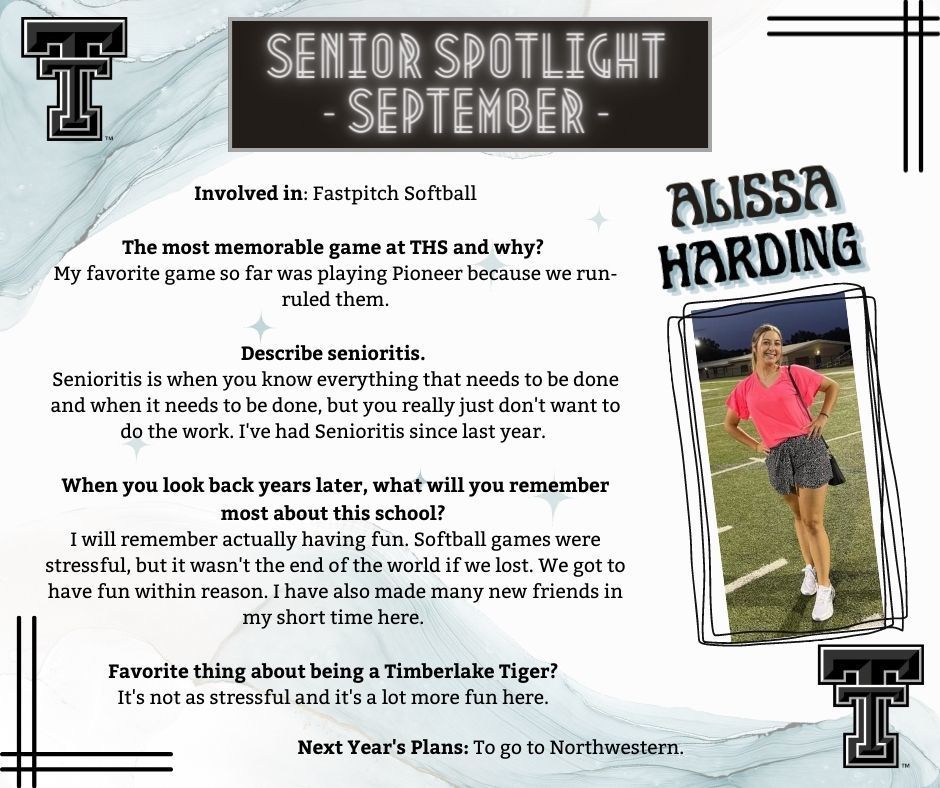 A Harding Sept. Senior Spotlight