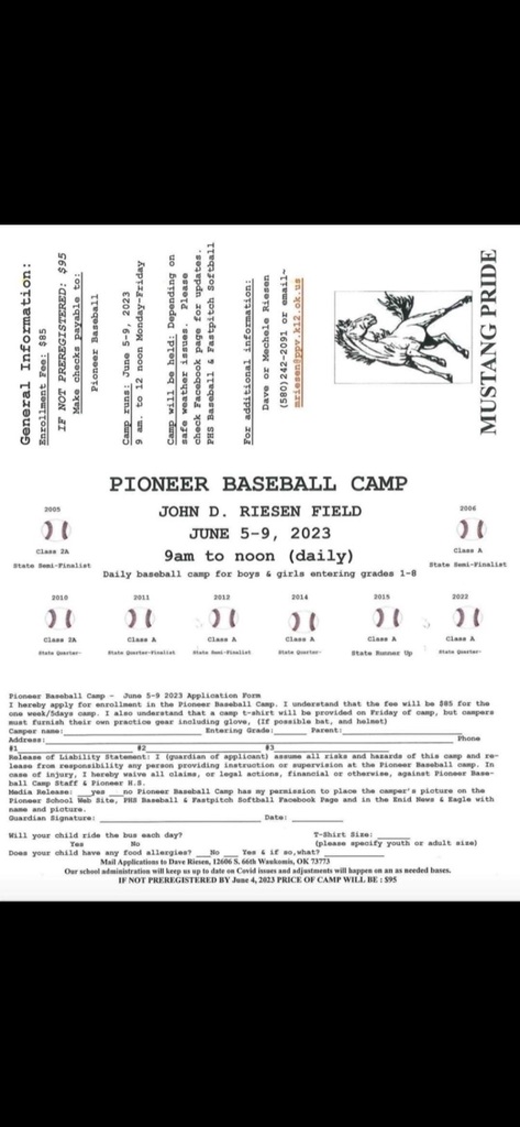 Pioneer Baseball Camp